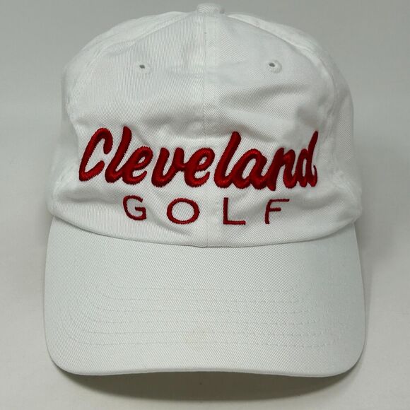 Cleveland Golf Dad Hat Cap Golfer Golfing White Cotton 6 Panel Strapback - Picture 12 of 12